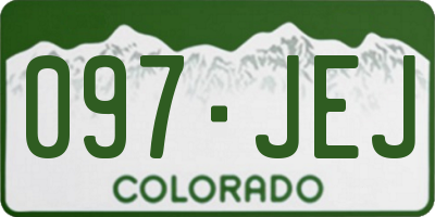 CO license plate 097JEJ