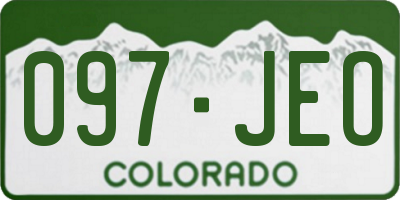 CO license plate 097JEO