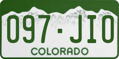 CO license plate 097JIO