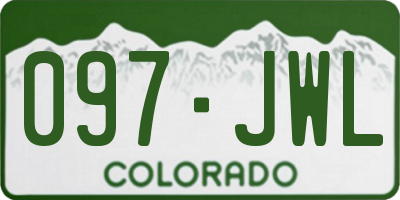 CO license plate 097JWL