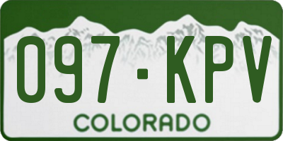 CO license plate 097KPV