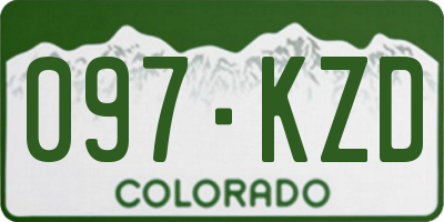 CO license plate 097KZD