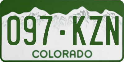 CO license plate 097KZN