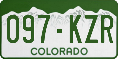 CO license plate 097KZR