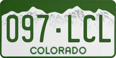 CO license plate 097LCL