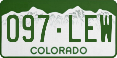 CO license plate 097LEW