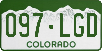 CO license plate 097LGD