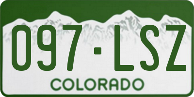 CO license plate 097LSZ