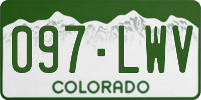 CO license plate 097LWV