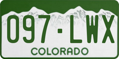 CO license plate 097LWX