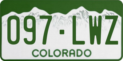 CO license plate 097LWZ