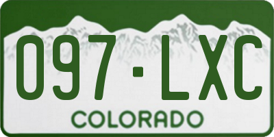 CO license plate 097LXC