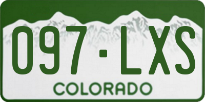 CO license plate 097LXS