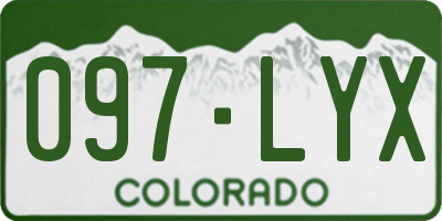 CO license plate 097LYX