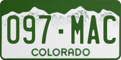 CO license plate 097MAC