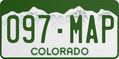 CO license plate 097MAP