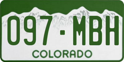 CO license plate 097MBH