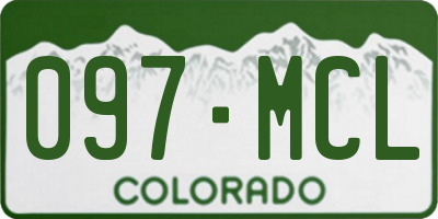 CO license plate 097MCL