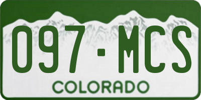 CO license plate 097MCS