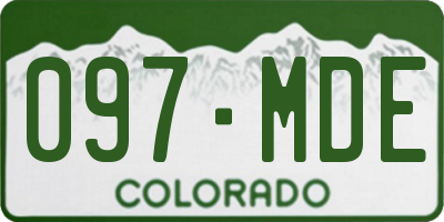 CO license plate 097MDE
