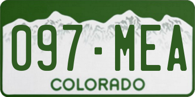 CO license plate 097MEA
