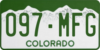 CO license plate 097MFG