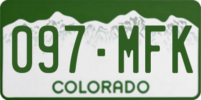 CO license plate 097MFK