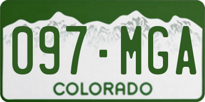 CO license plate 097MGA