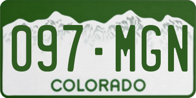 CO license plate 097MGN