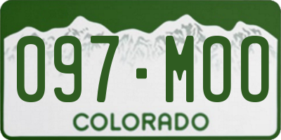 CO license plate 097MOO