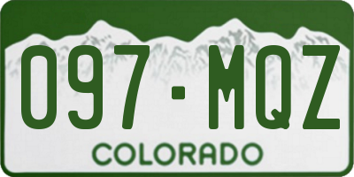 CO license plate 097MQZ