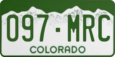 CO license plate 097MRC