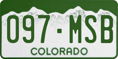 CO license plate 097MSB