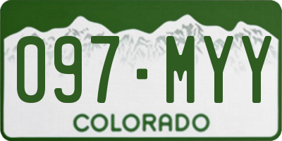 CO license plate 097MYY