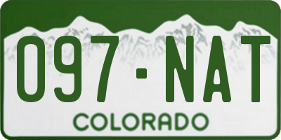 CO license plate 097NAT