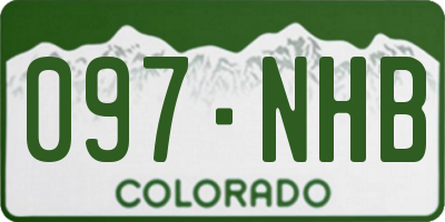 CO license plate 097NHB