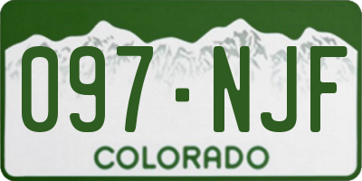 CO license plate 097NJF