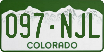 CO license plate 097NJL