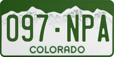 CO license plate 097NPA