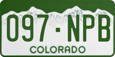 CO license plate 097NPB