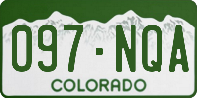 CO license plate 097NQA