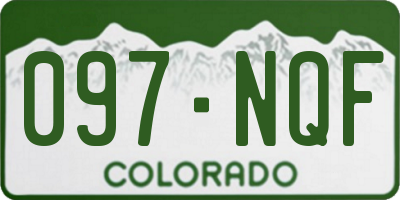 CO license plate 097NQF