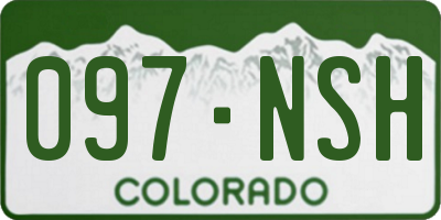 CO license plate 097NSH