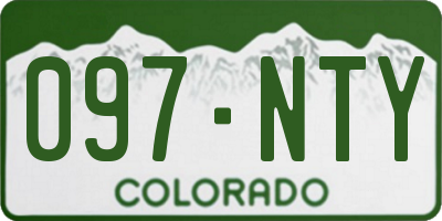 CO license plate 097NTY