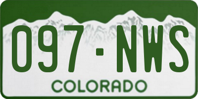 CO license plate 097NWS