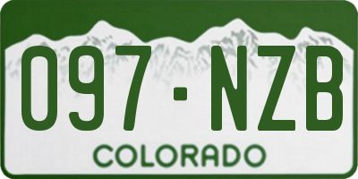 CO license plate 097NZB
