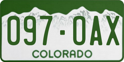 CO license plate 097OAX