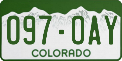 CO license plate 097OAY