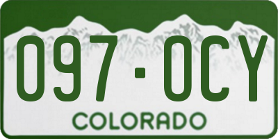 CO license plate 097OCY