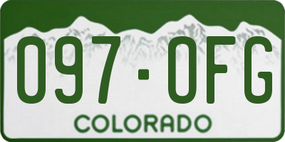 CO license plate 097OFG